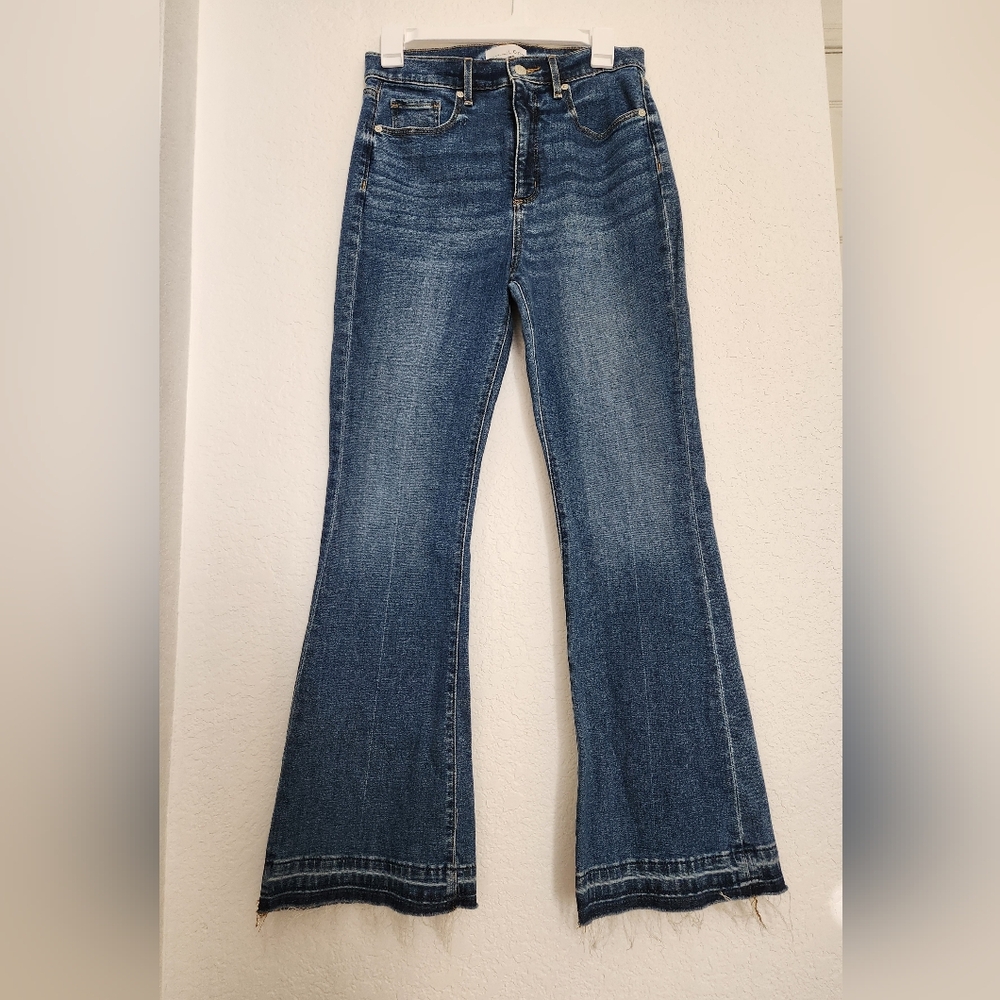 Loft Classic High Waisted Flare Blue Women's Jeans